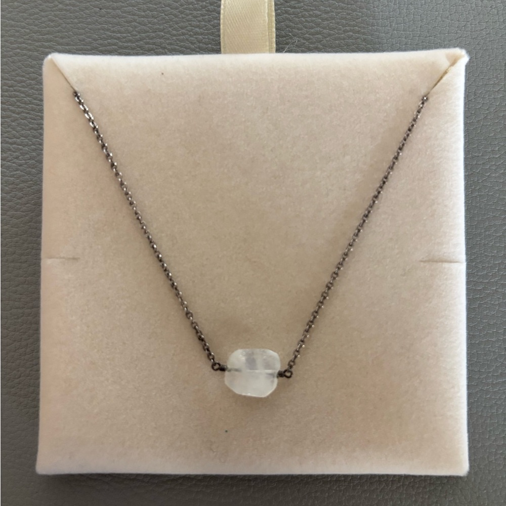Clear Moonstone Pendant Necklace